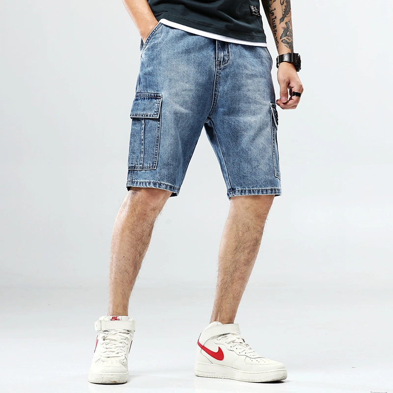 New Summer Men S Casual Five Point Pants Overalls Denim Shorts