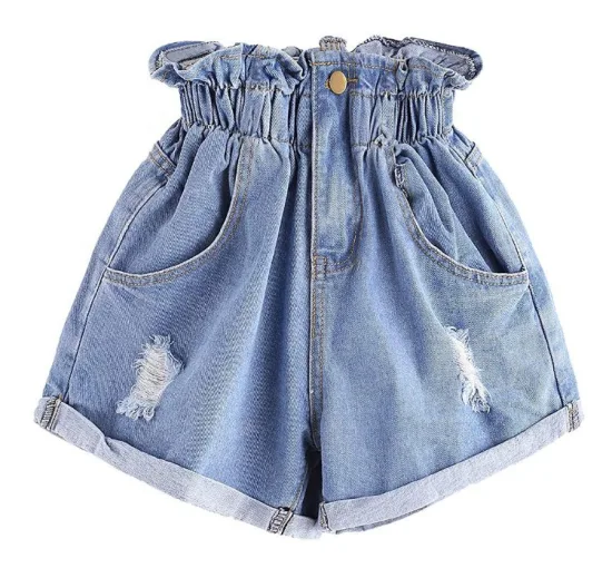 Summer Women S Denim Shorts New Blue High Waist Casual Shorts Ripped Short Jeans Loose Pants